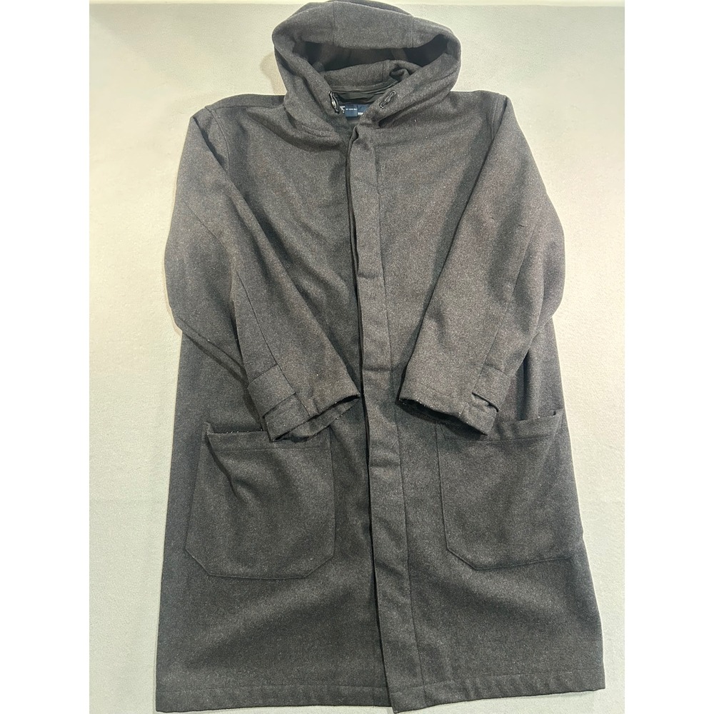 Vintage Polo Ralph Lauren Hooded Coat‎ Women M Gray Wool Blend Y2K Long Jacket